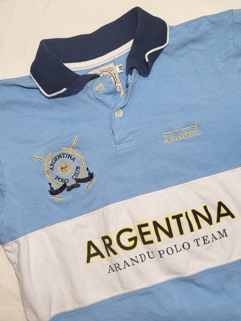 Argentina Arandu Polo Team Light Blue & White Polo Shirt for Kids